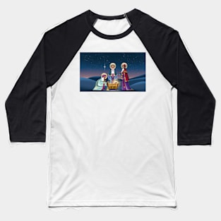 3 Wise Men and Baby Jesus Baseball T-Shirt